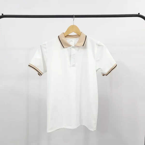 Áo poly trắng phối be - Ảnh 2
