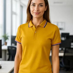 Áo Polo poly vàng bò 3 sọc