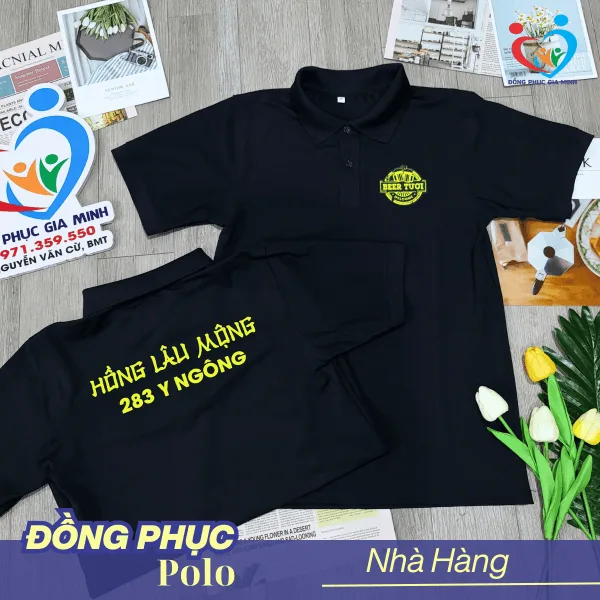 Áo Đồng Phục PoLo: Đen Trơn - Ảnh 3