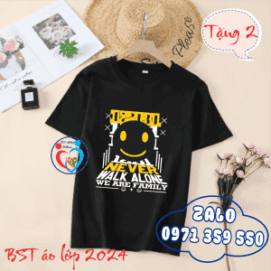 Áo lớp cổ tròn trơn màu đen
