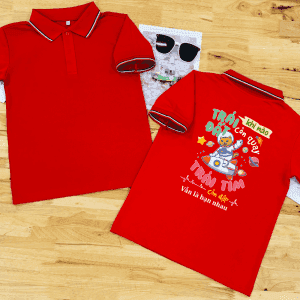 áo lớp polo : Đỏ 3 sọc