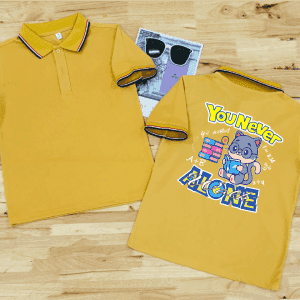 áo lớp polo : vàng bò 3 sọc