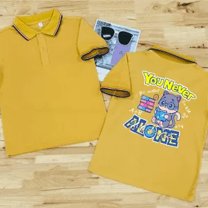 áo lớp polo : vàng bò 3 sọc