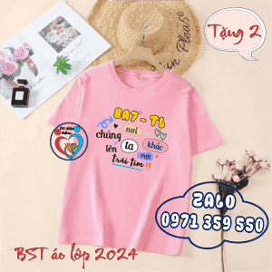 Áo lớp cổ tròn màu hồng dâu