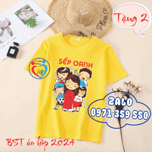 Áo lớp cổ tròn trơn màu vàng