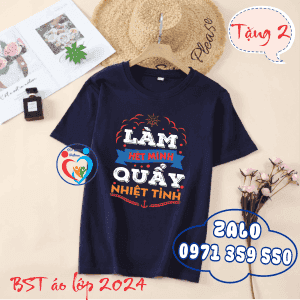Áo lớp côt tròn thường màu xanh đen