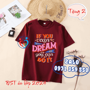 Áo lớp cổ tròn thường màu đỏ đô