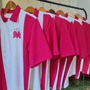 áo polo phối thân: Hột gà phối hồng sen