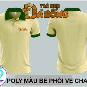 mẫu áo đồng phục poly be phối ve chai "Trở Nên Đá Sống"