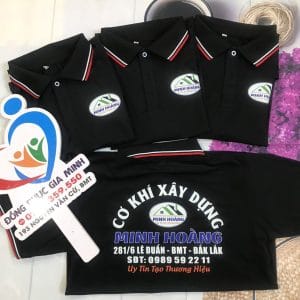 Áo Polo Đen 3 Sọc – Thiết Kế Cá Tính Cho Team Trẻ | Đồng Phục Gia Minh
