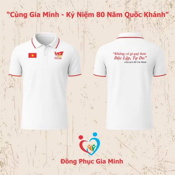 Áo Thun Cổ Trụ (Polo) Kỷ Niệm 80 Năm Cách Mạng Tháng Tám Và Quốc Khánh 2/9/2025 - Ảnh 2