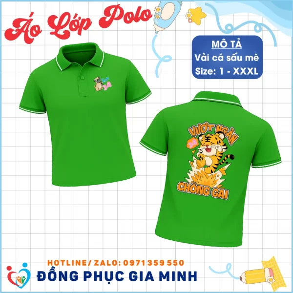 Áo Lớp Polo Cổ Trụ Vải Thun Mè Cá Sấu 2026