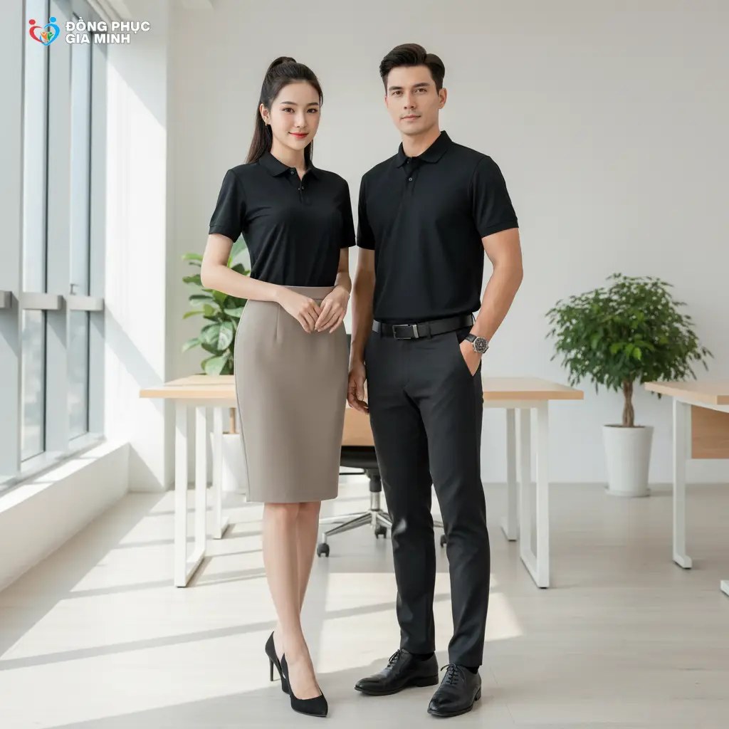Áo Đồng Phục Polo Đen Trơn
