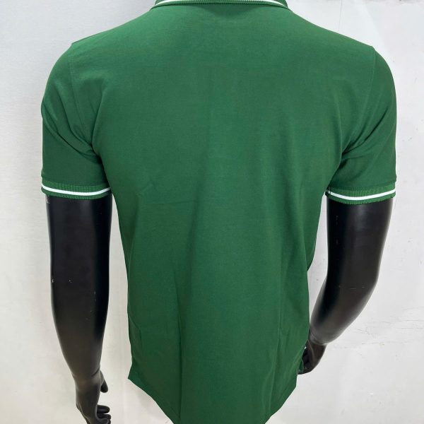 Áo polo cá sấu cotton màu ve chai, mặt sau