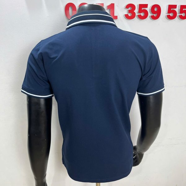 Áo polo cá sấu cotton màu xanh đen, mặt sau